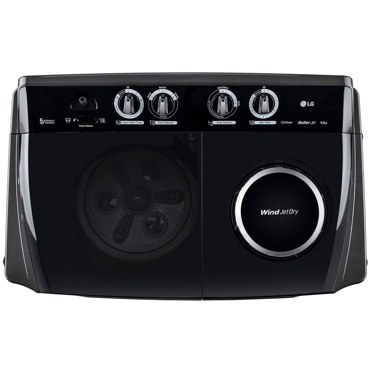 LG Semi-Automatic Washing Machine 4 P8535SLMZ.ABLQEI 8.5 kg - Black