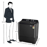LG Semi-Automatic Washing Machine 4 P8535SLMZ.ABLQEI 8.5 kg - Black