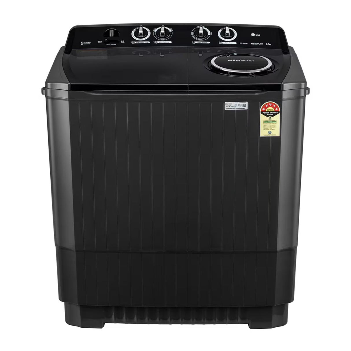 LG Semi-Automatic Washing Machine 4 P8535SLMZ.ABLQEI 8.5 kg - Black