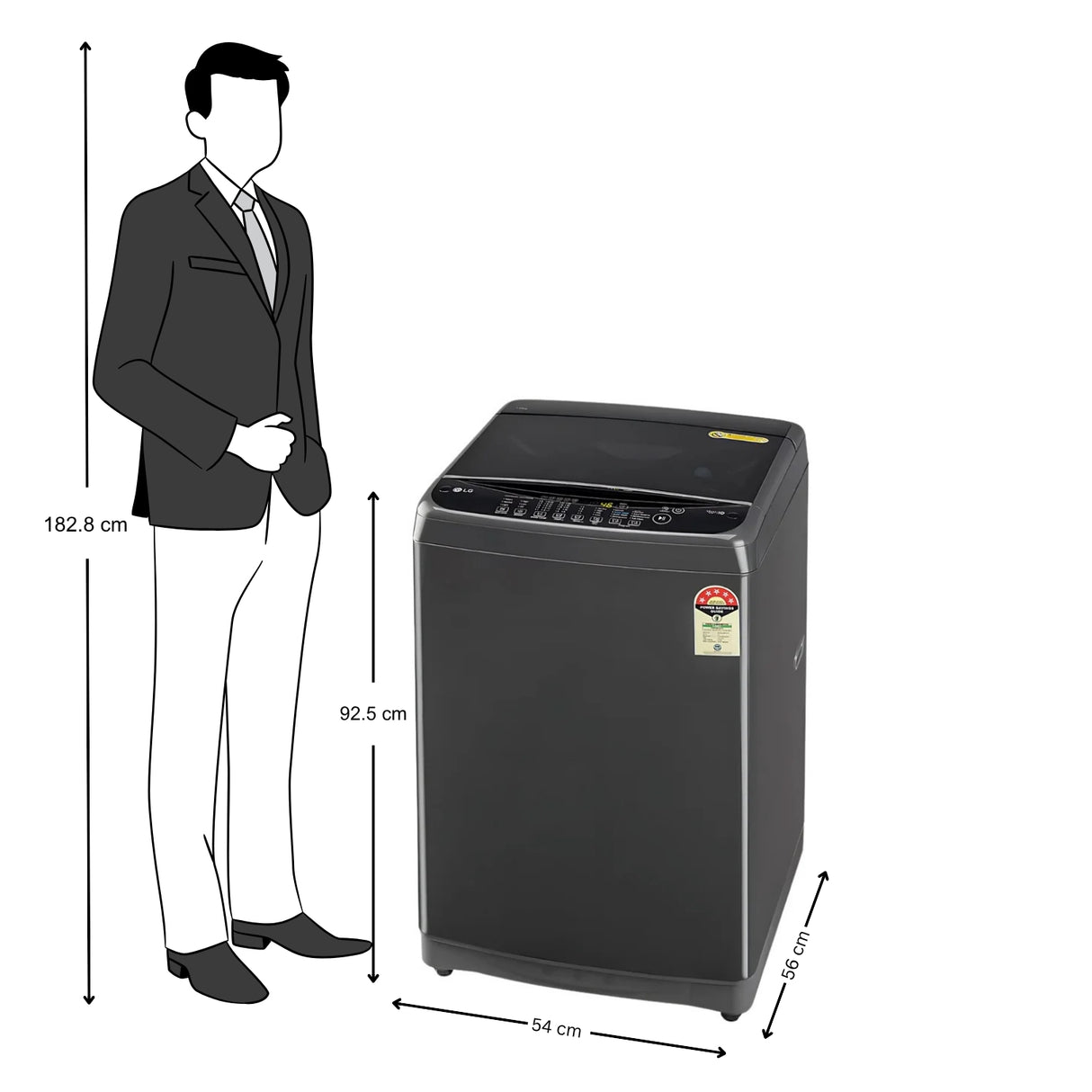 LG T70AJMB1Z Fully Automatic  Top Load Washing Machine 7 Kg -  Middle Black