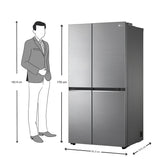 LG GL-B257HPZ3 3 Star 650 L Frost-Free Side-by-Side Refrigerator - Shiny Steel