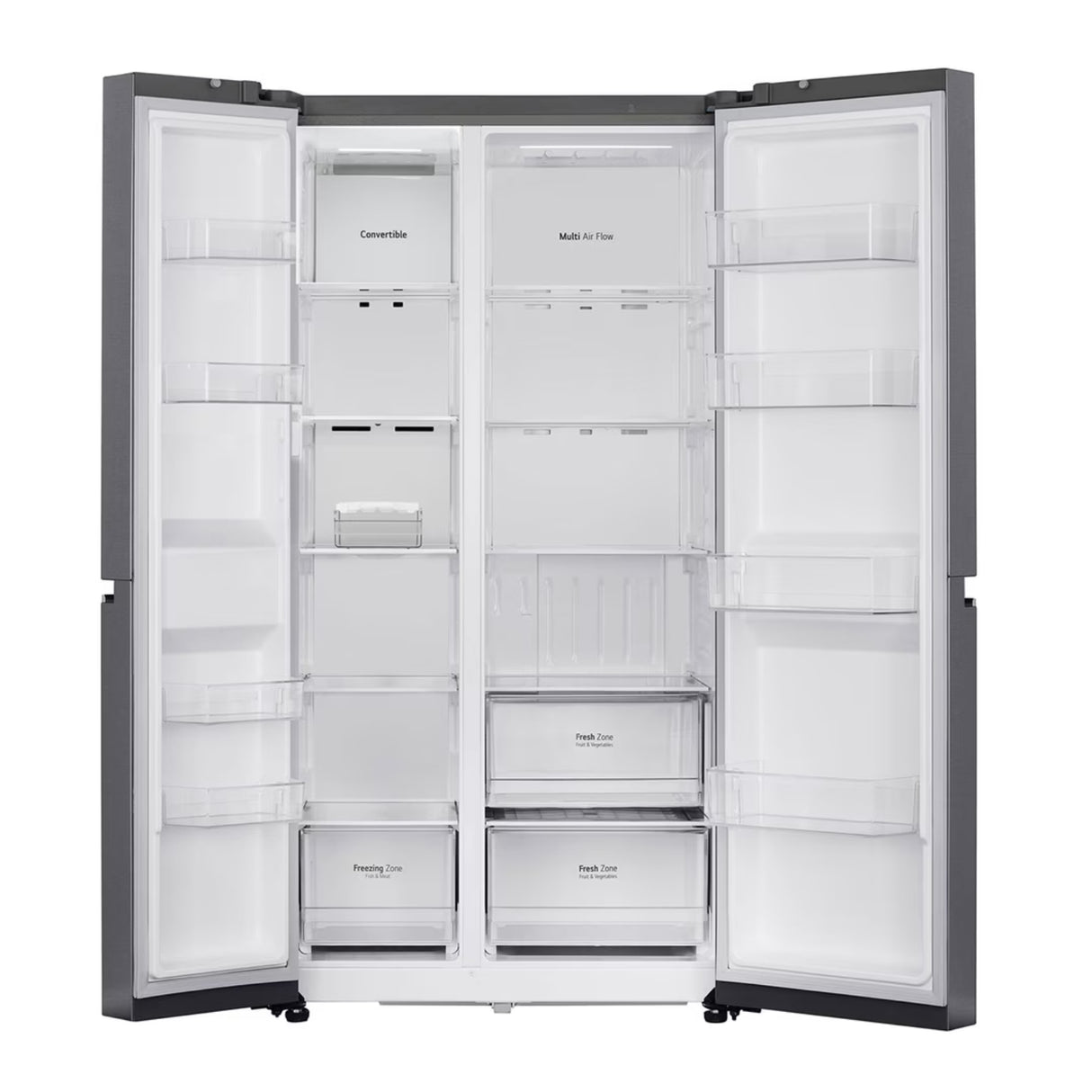 LG GL-B257JDS3 650L Side by Side Refrigerator – Dazzle Steel Finish
