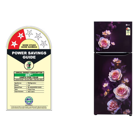 LG GL-N292DPBY Smart Inverter Compressor 242 L Frost-Free Double Door Refrigerator – Purple Bloom_2