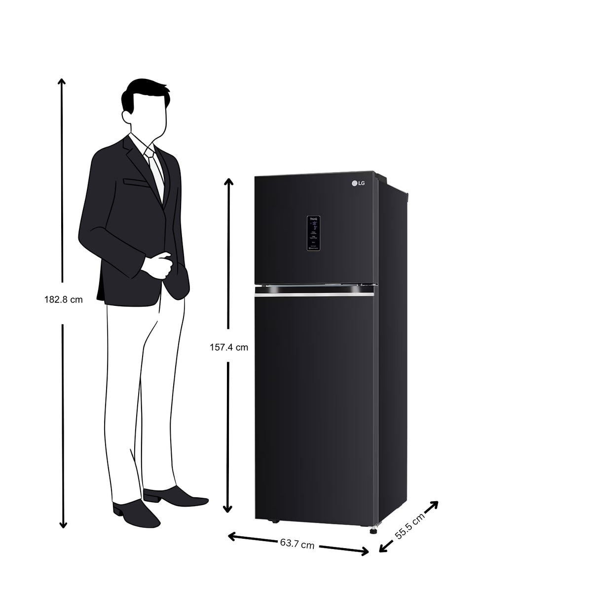 LG_GL-T262TESX_246L_3_Star_FF_Convertible_Double_Door_Refrigerator_-_Ebony_Sheen_5