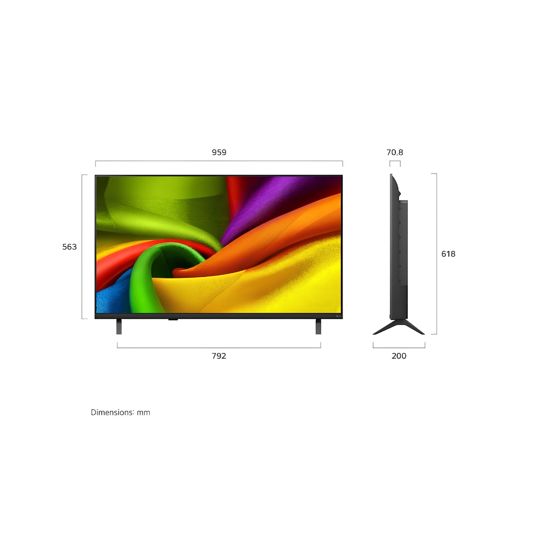 LG NANO 4K UHD AI TV NU875 2026 - 108cm(43)_Dimension view -1
