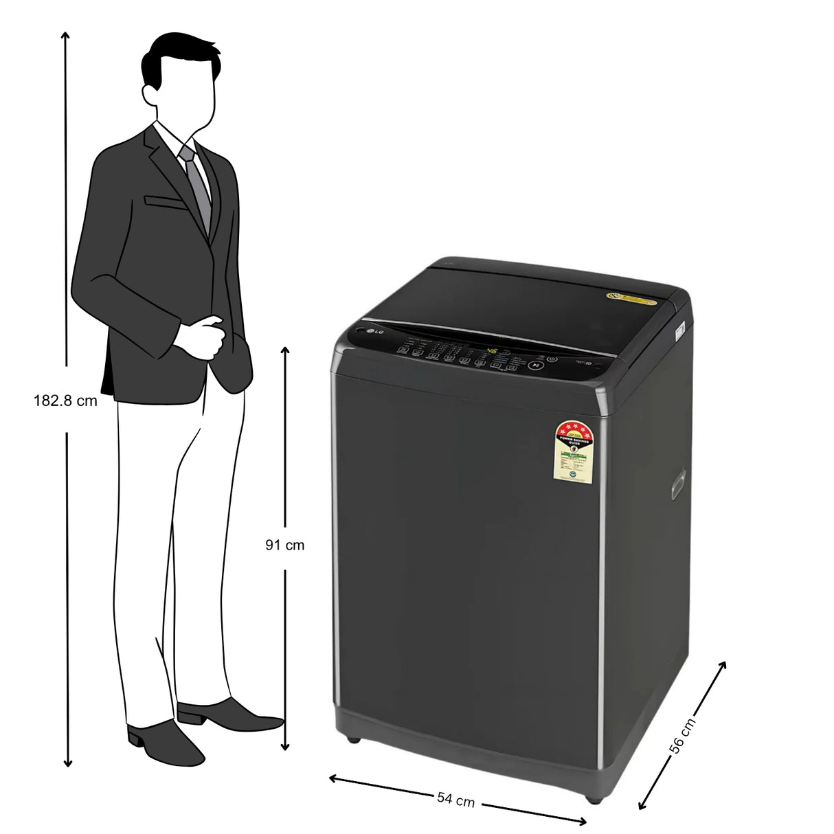 LG T80AJMB1Z Top Load Washing Machine 8kg - Middle Black_5