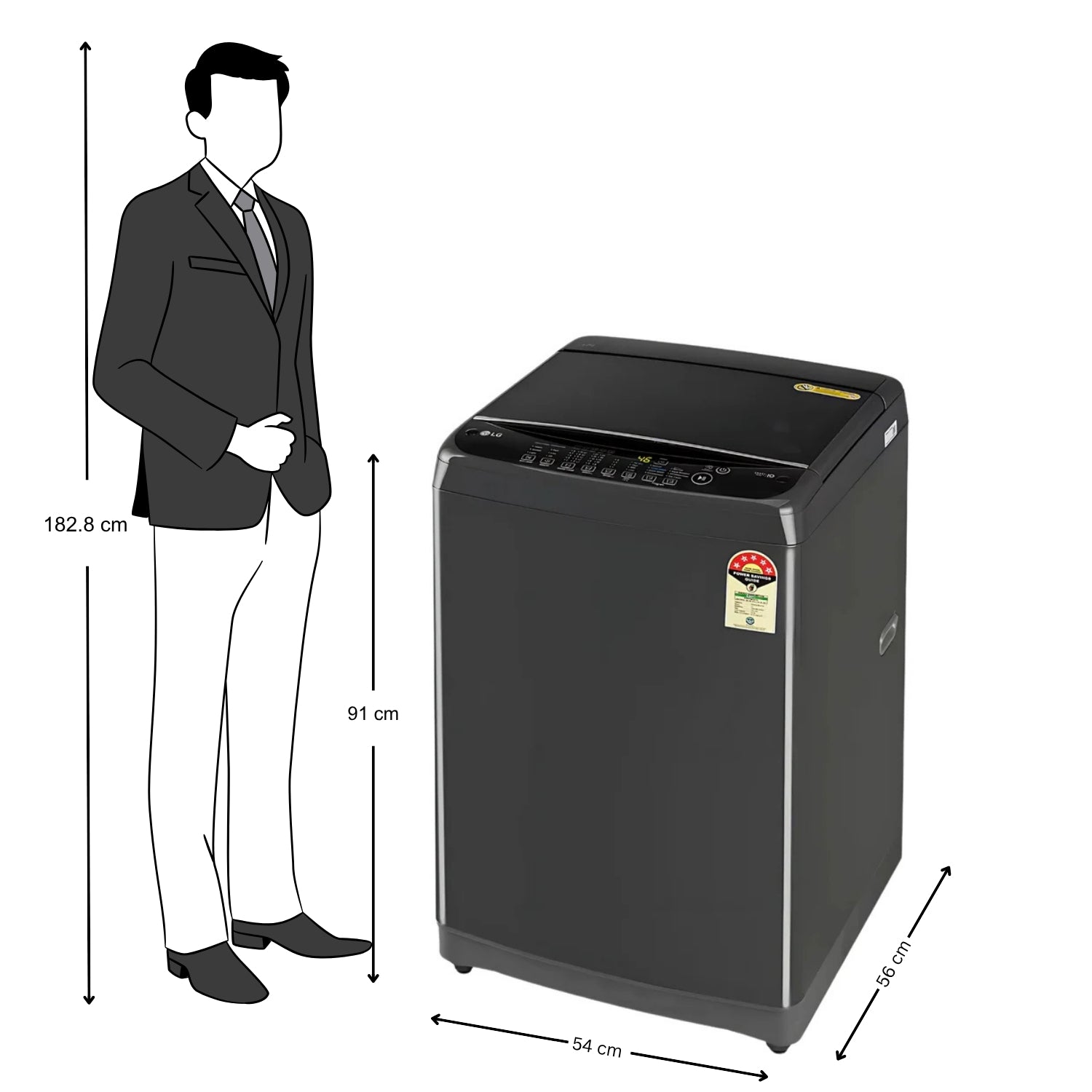 LG T80AJMB1Z Top Load Washing Machine 8kg - Middle Black_5