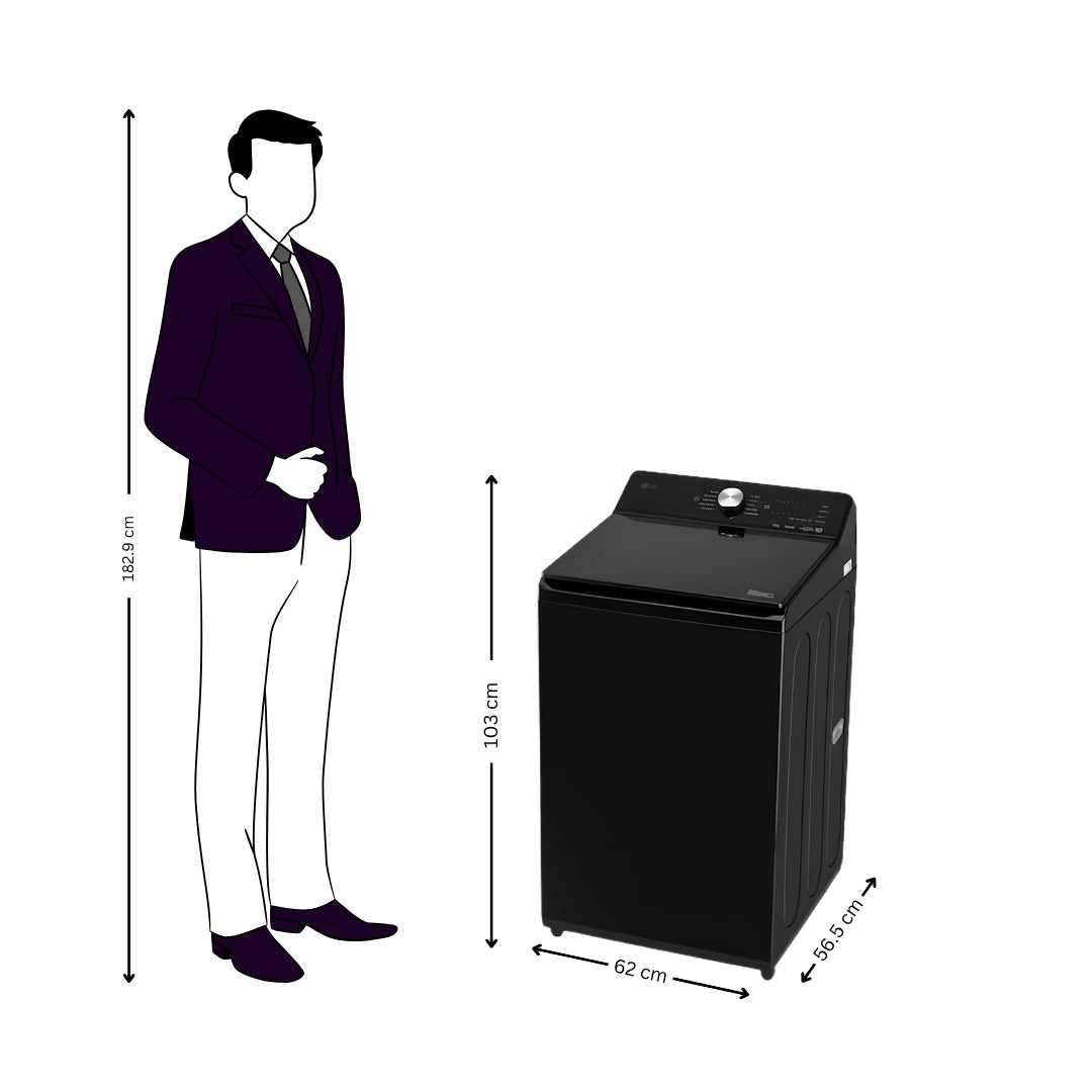 LG TX511SWO Fully Automatic Top Loading Washing Machine 11 Kg_Dimensions