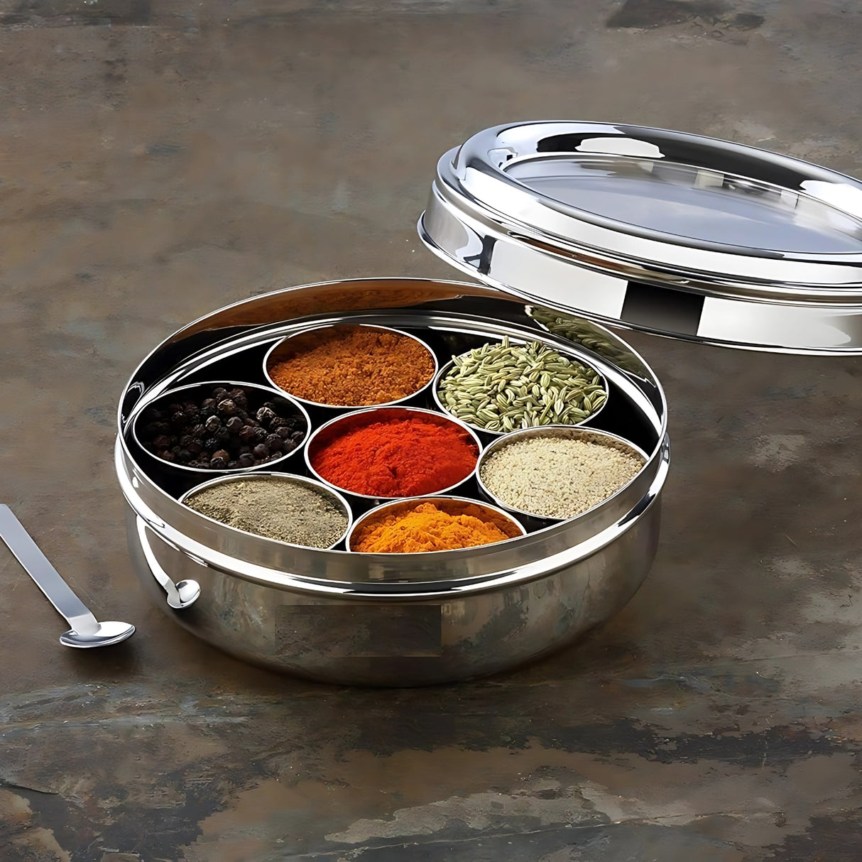 LLM SS Masala Dabba with Glass Lid No 3