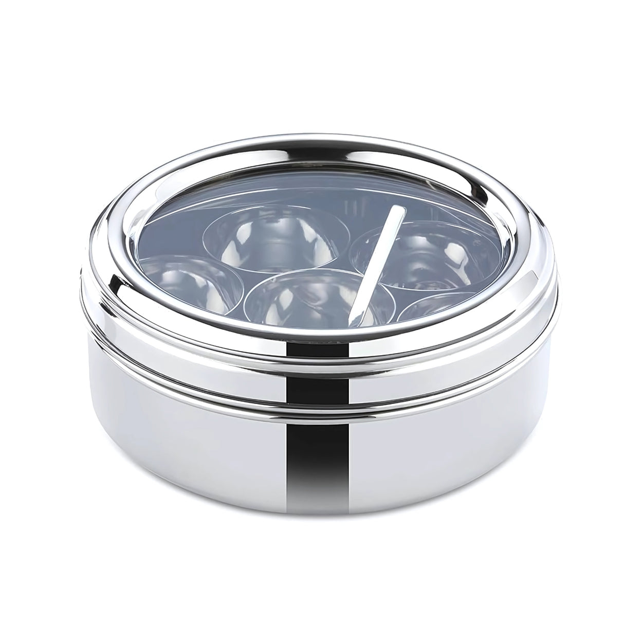 LLM SS Masala Dabba with Glass Lid No 3