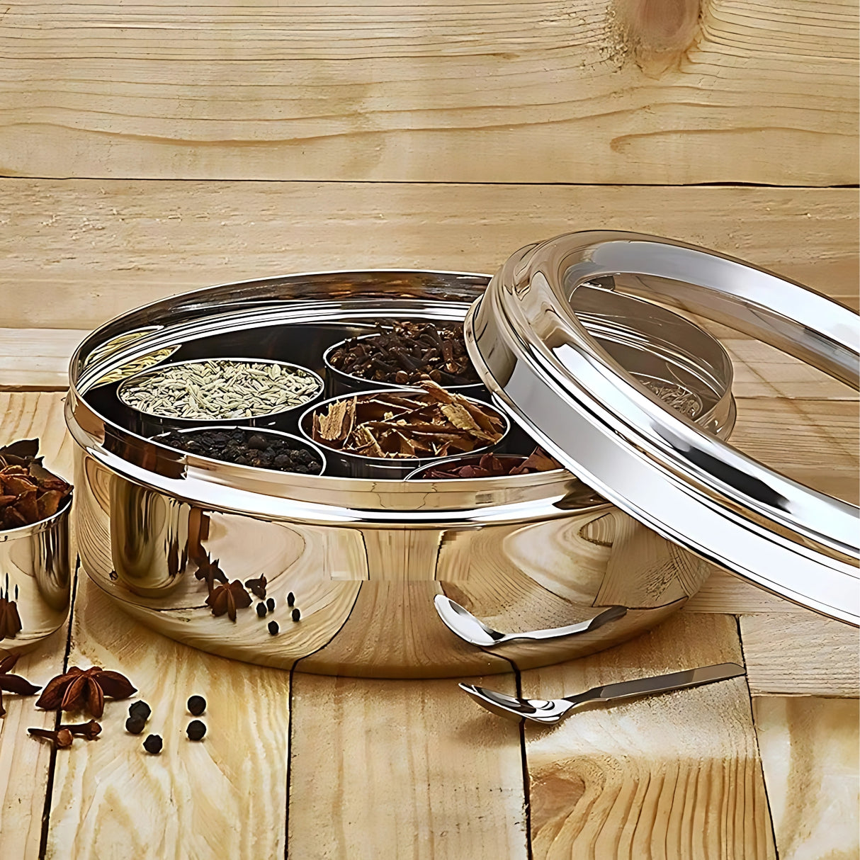 LLM SS Masala Dabba with Glass Lid No 3