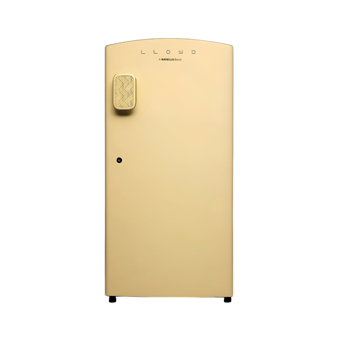 LLOYDGLDF215SPYT4LC195L5StarDirectCoolSingle-DoorRefrigerator_PastelYellowFinish_FrontView_1