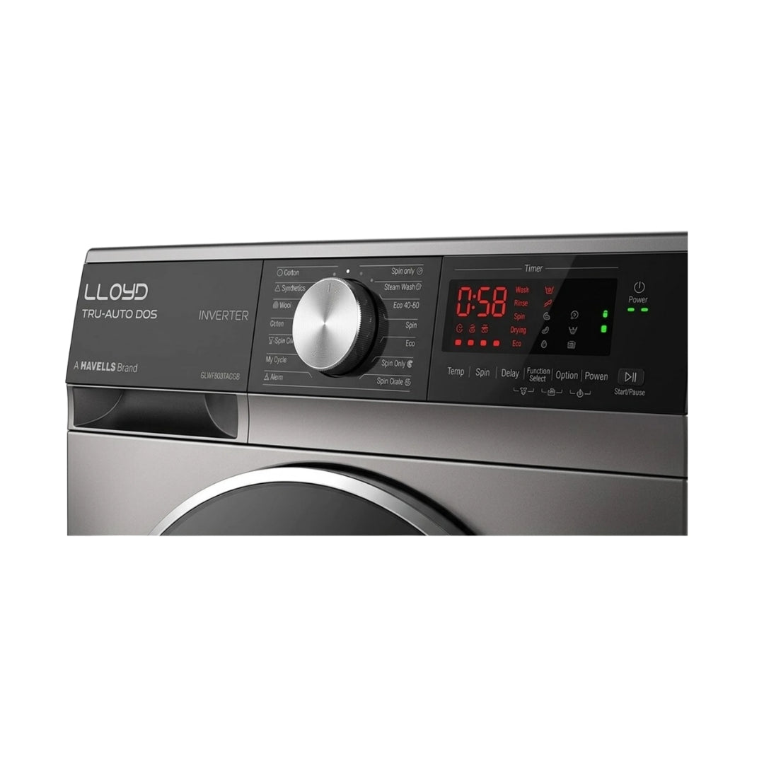 LLOYD WM FL GLWF903TAGGB 9 Kg Black - Control View - 2