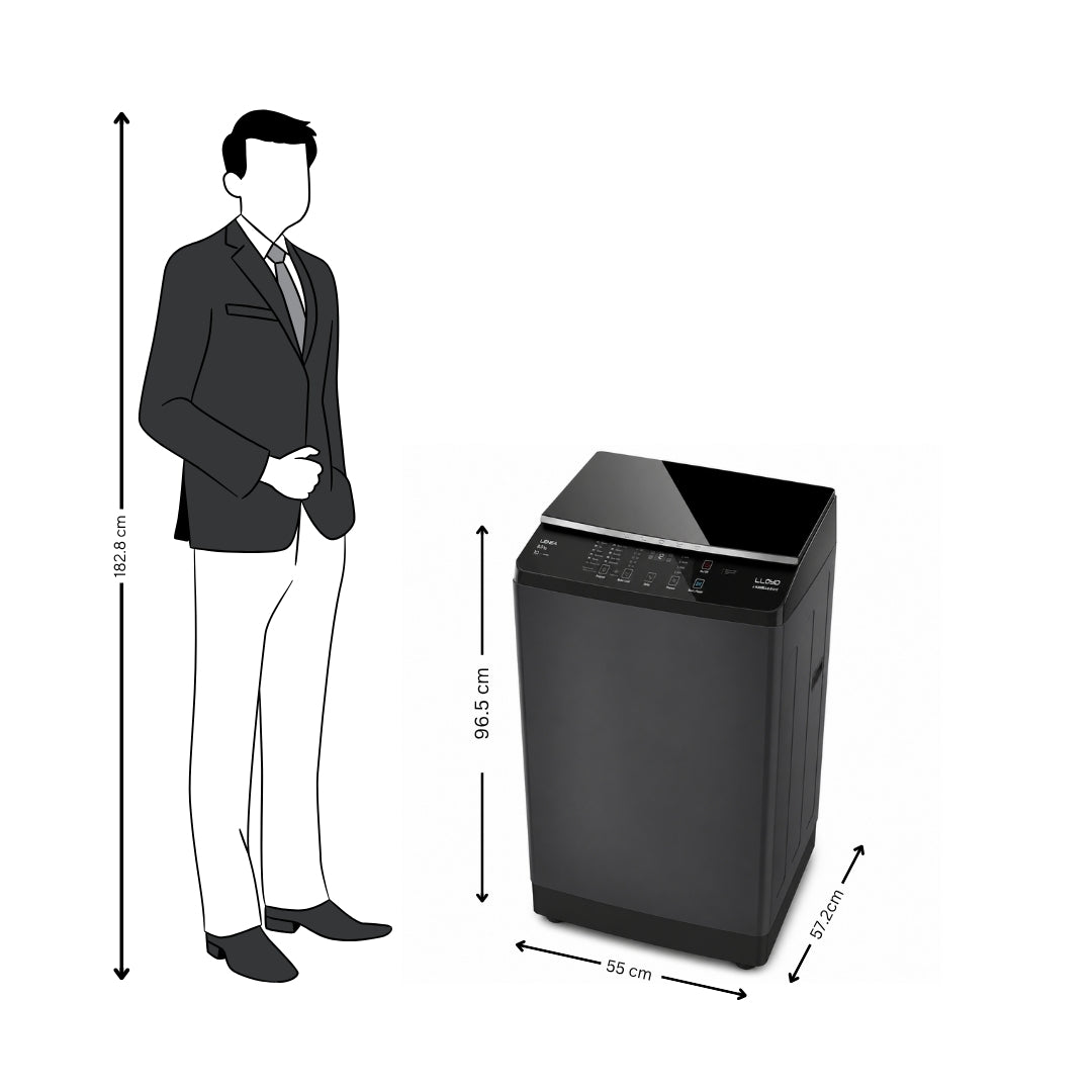 LLOYD WM TL 8KG 805L50EB Black - Feature -Dimension5