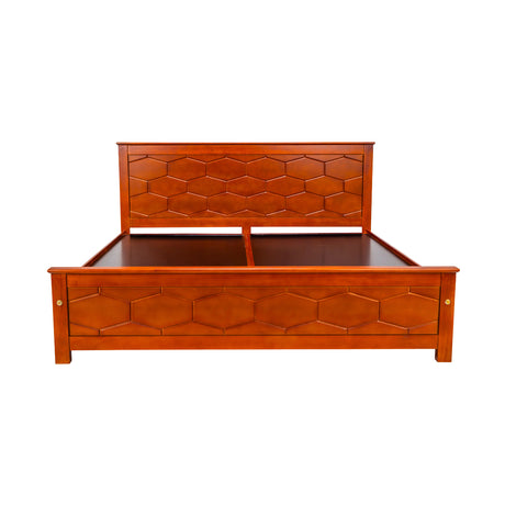 Settle Lincoln Wooden Bed Queen Size - Teak Finish