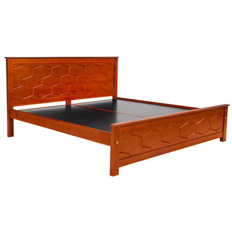 Lincoln Pro Wooden Bed King Size - Teak Finish