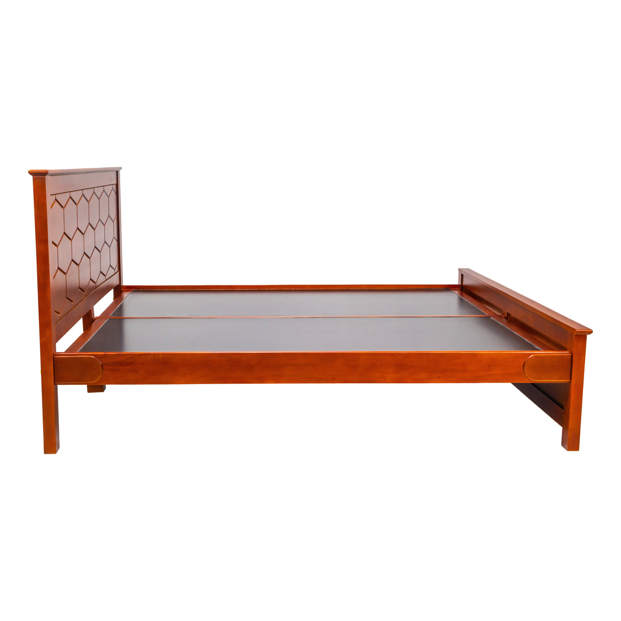 Lincoln Pro Wooden Bed King Size - Teak Finish