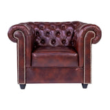 Lisbon Pro Chester Rexine Sofa 1 Seater - Maroon