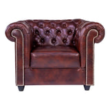 Lisbon Pro Chester Rexine Sofa Set (3+1+1 Seater) - Maroon