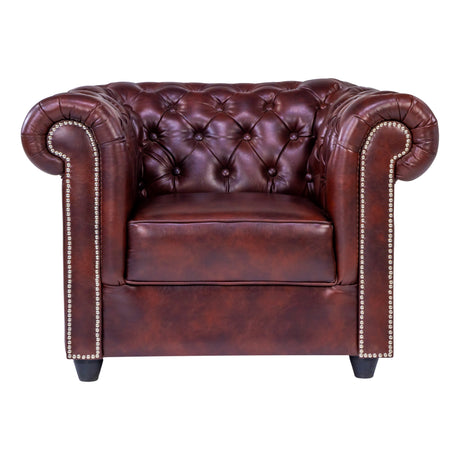 Lisbon Pro Chester Rexine Sofa Set (3+1+1 Seater) - Maroon