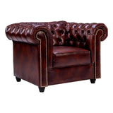 Lisbon Pro Chester Rexine Sofa Set (3+1+1 Seater) - Maroon
