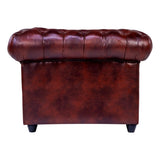Lisbon Pro Chester Rexine Sofa Set (3+1+1 Seater) - Maroon