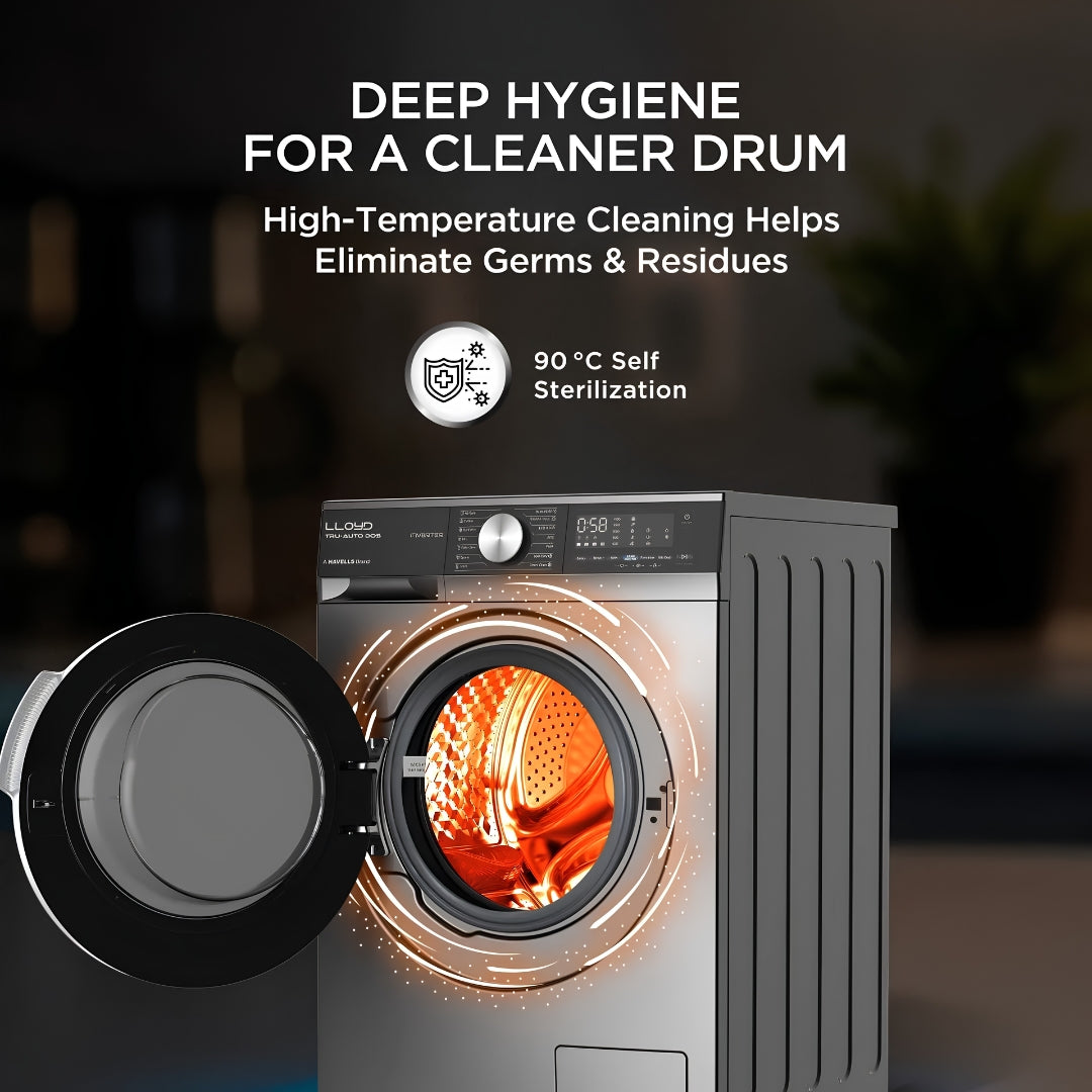 Lloyd GLWF104TAGGB Fully Automatic Front Load Washing Machine 9.5 Kg - Black_Feature_4