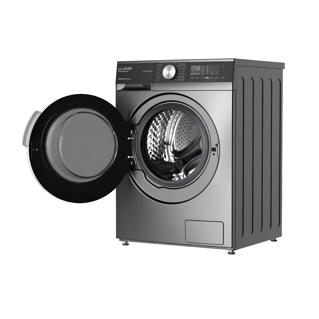 Lloyd GLWF804TSGGB Fully Automatic Front Load Washing Machine 8 Kg - Black_Left View_2