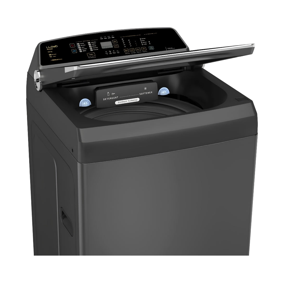Lloyd GLWT855N40EB Fully Automatic Top Load Washing Machine 8.5 Kg - Ebony Black_Top View
