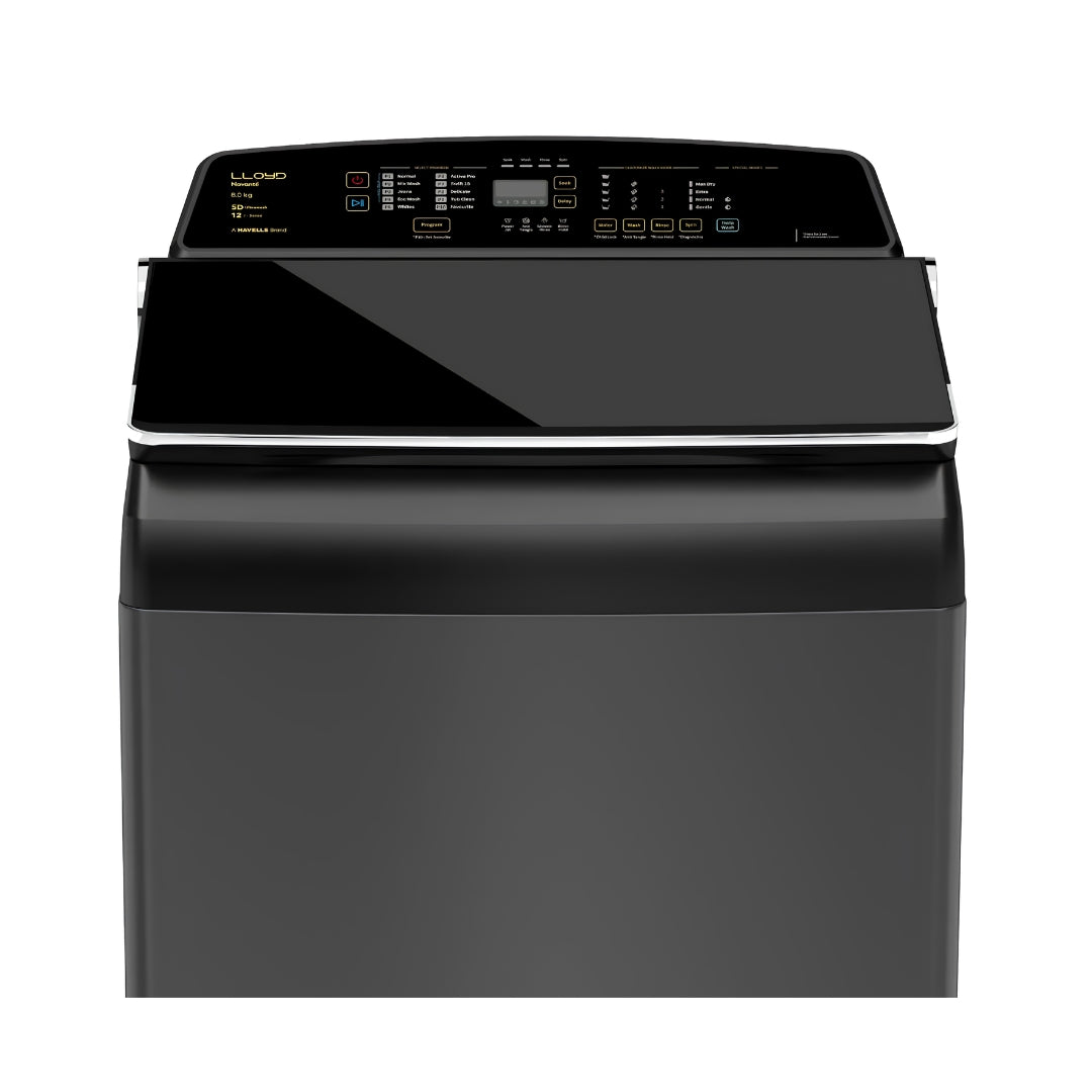 Lloyd GLWT955N50EB Fully Automatic Top Load Washing Machine 9.5 Kg - Ebony Black_Front View_2