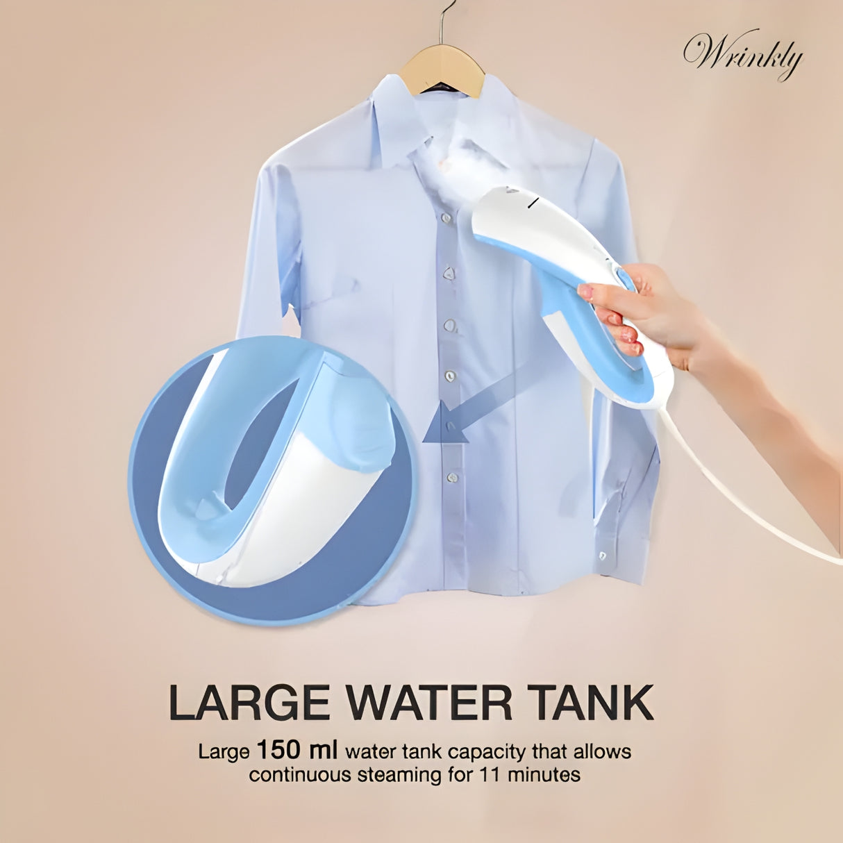 Lloyd Wrinkly Garment Steamer 920 Watts - White with Blue_3
