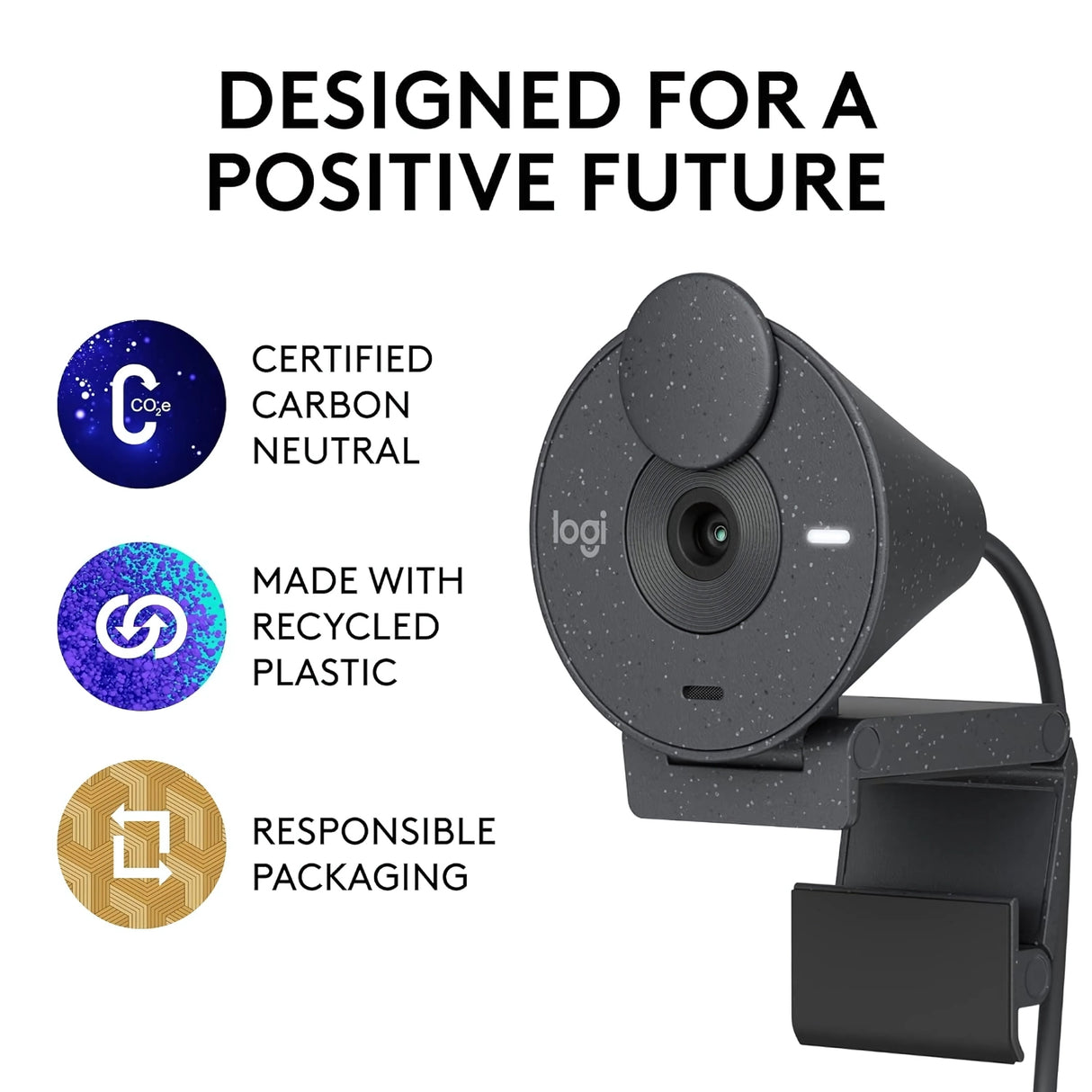 Logitech BRIO 300 Full HD 1080p Webcam - Graphite