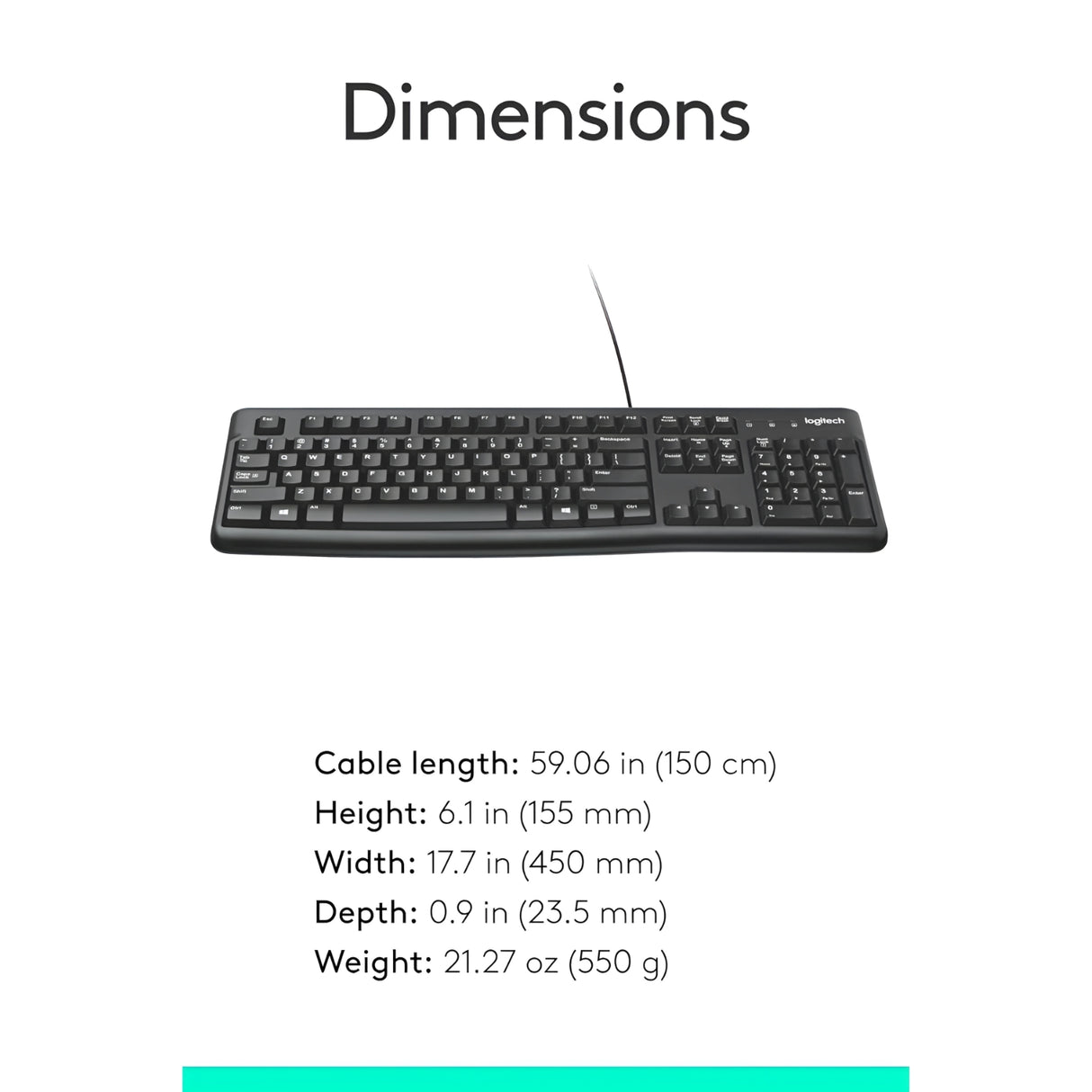 Logitech K120 Wired Keyboard - Black