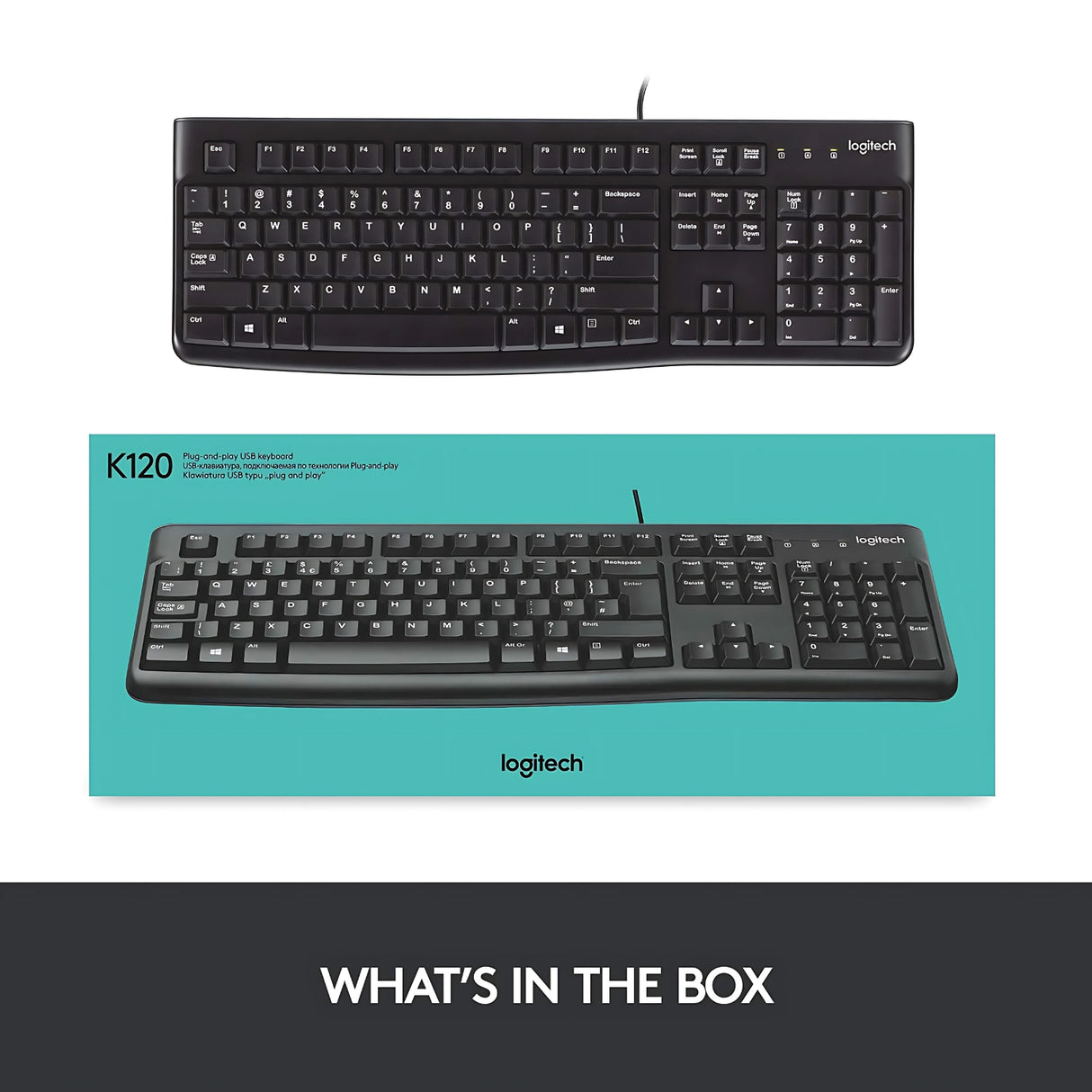 Logitech K120 Wired Keyboard - Black