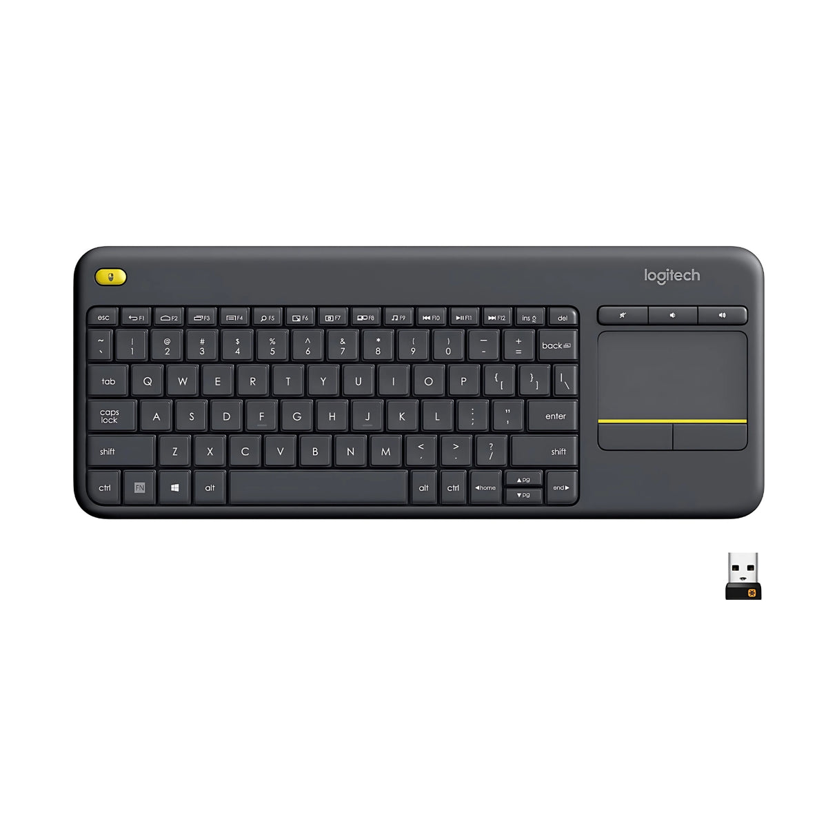 Logitech K400 Plus Wireless Touch Keyboard - Black