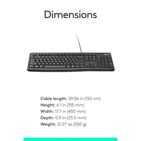 Logitech K120 Wired Keyboard - Black_3