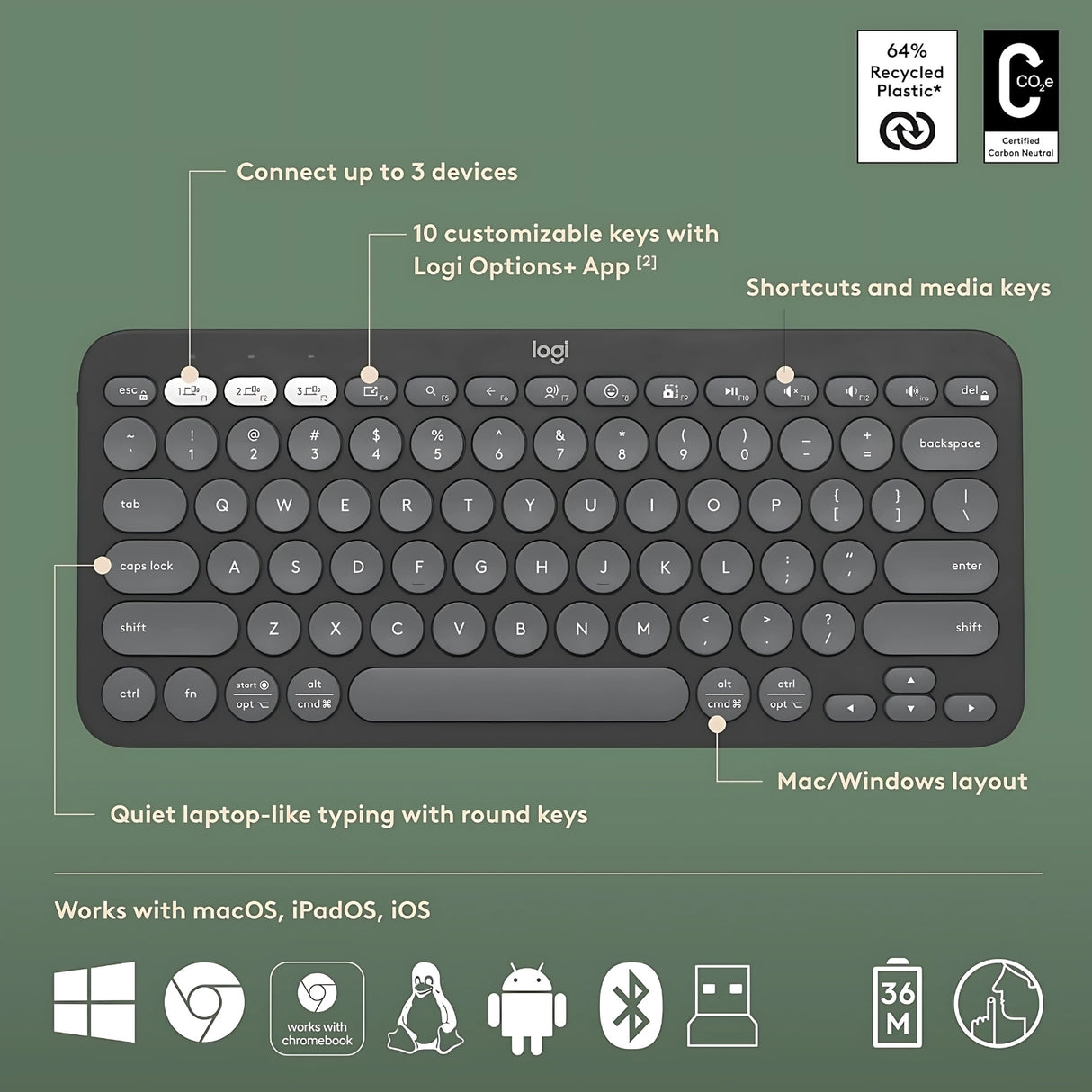 Logitech Pebble 2 Combo - Graphite_2