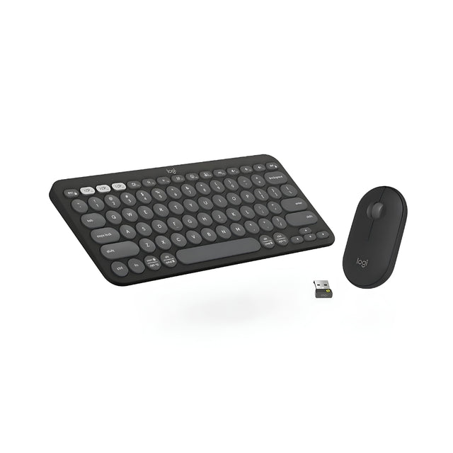 Logitech Pebble 2 Wireless Keyboard and Mouse Combo - Graphite_FrontView
