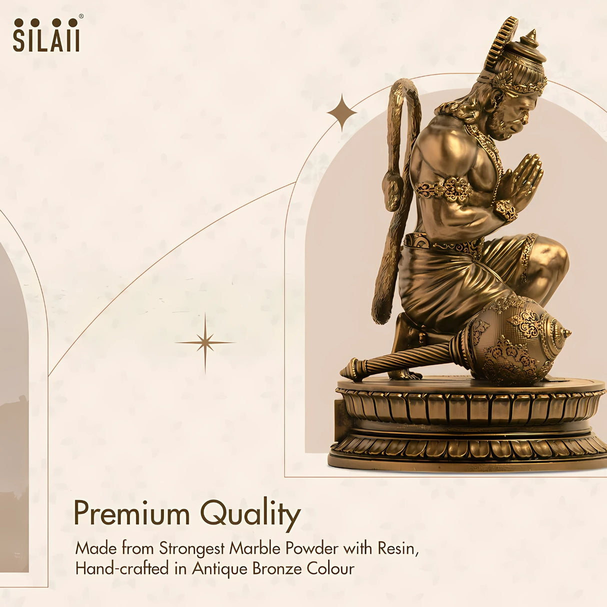 Lord Hanuman Blessed Divine 9 In Sculpture - Antique Bronze