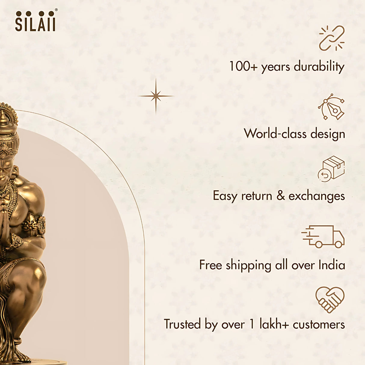 Lord Hanuman Blessed Divine 9 In Sculpture - Antique Bronze