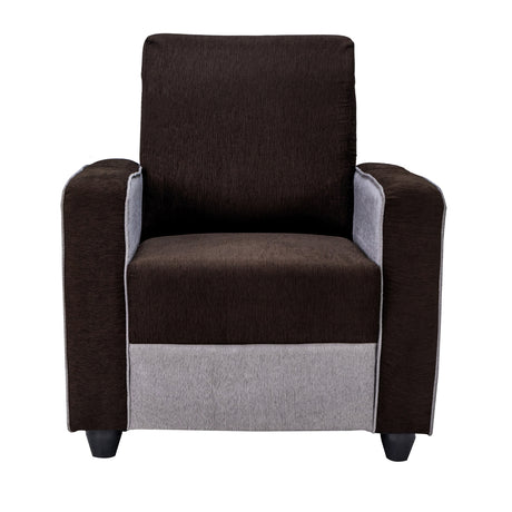 Luxor Pro Elegant Fabric Sofa Set (3+1+1 Seater) - Brown and Grey
