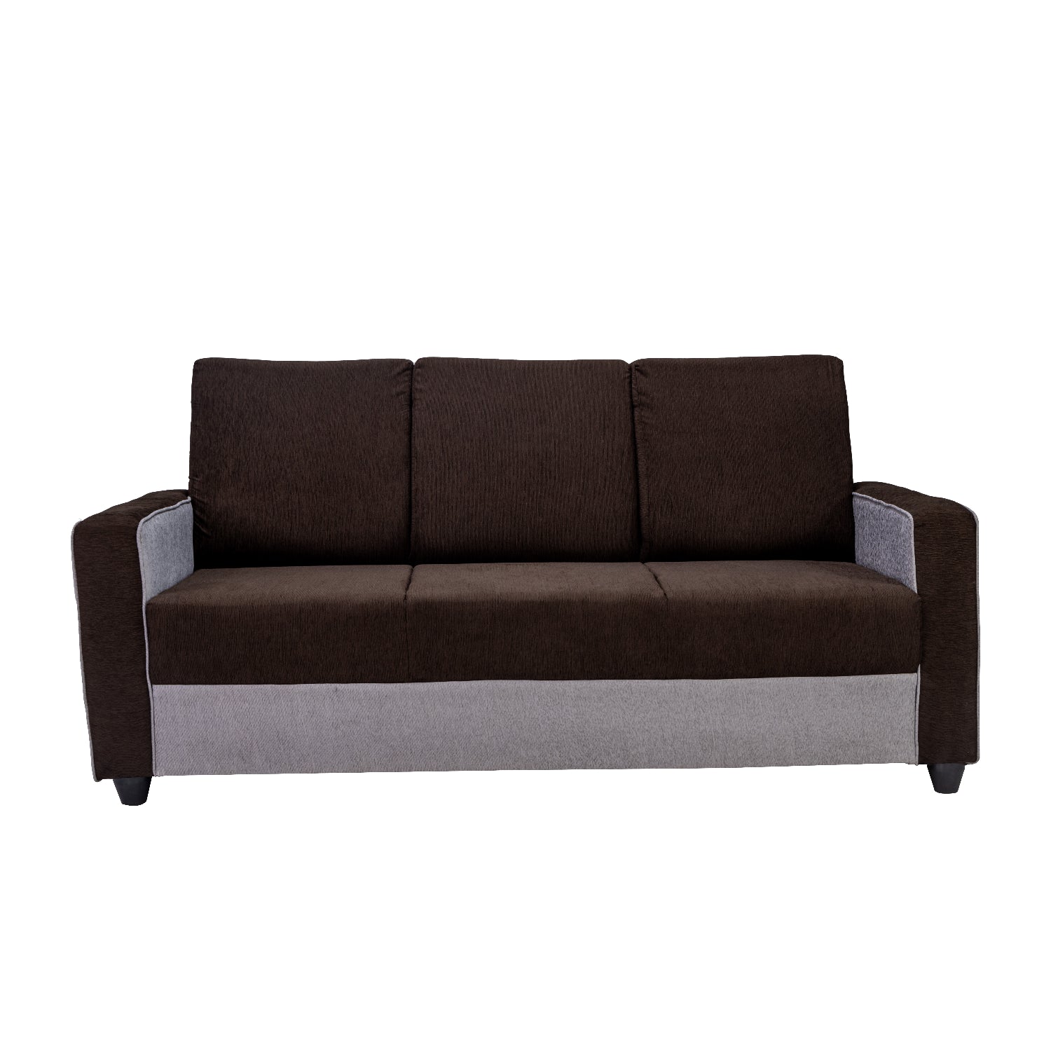 Luxor Pro Elegant Fabric Sofa 3 Seater - Brown and Grey