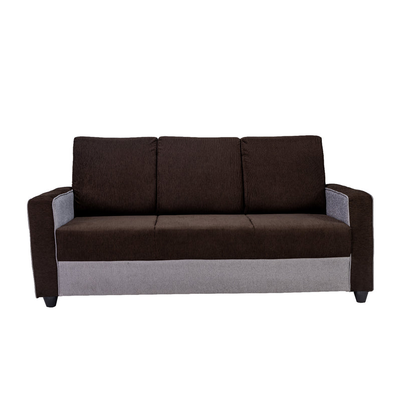 Luxor Pro Elegant Fabric Sofa 3 Seater - Brown and Grey