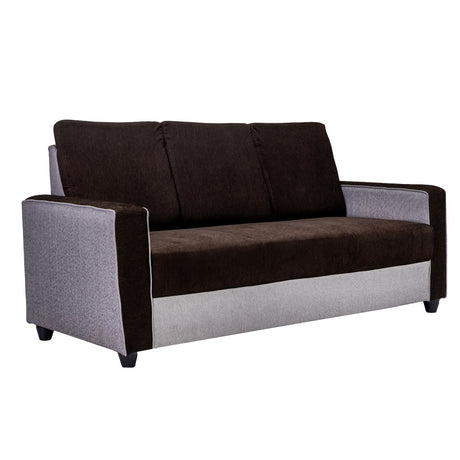 Luxor Pro Elegant Fabric Sofa 3 Seater - Brown and Grey