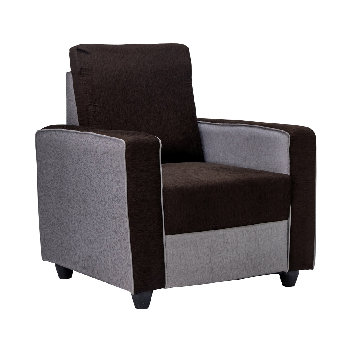Luxor Pro Elegant Fabric Sofa Set (3+1+1 Seater) - Brown and Grey