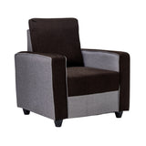 Luxor Pro Elegant Fabric Sofa Set (3+1+1 Seater) - Brown and Grey