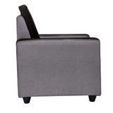 Luxor Pro Elegant Fabric Sofa 1 Seater - Brown and Grey