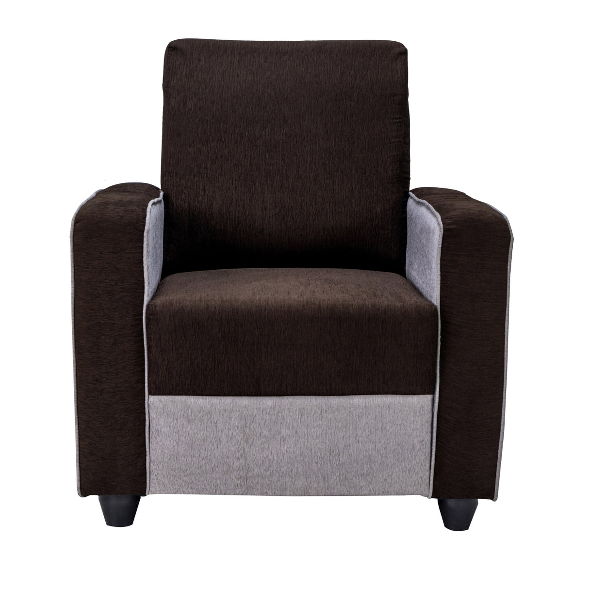 Luxor Pro Elegant Fabric Sofa 1 Seater - Brown and Grey