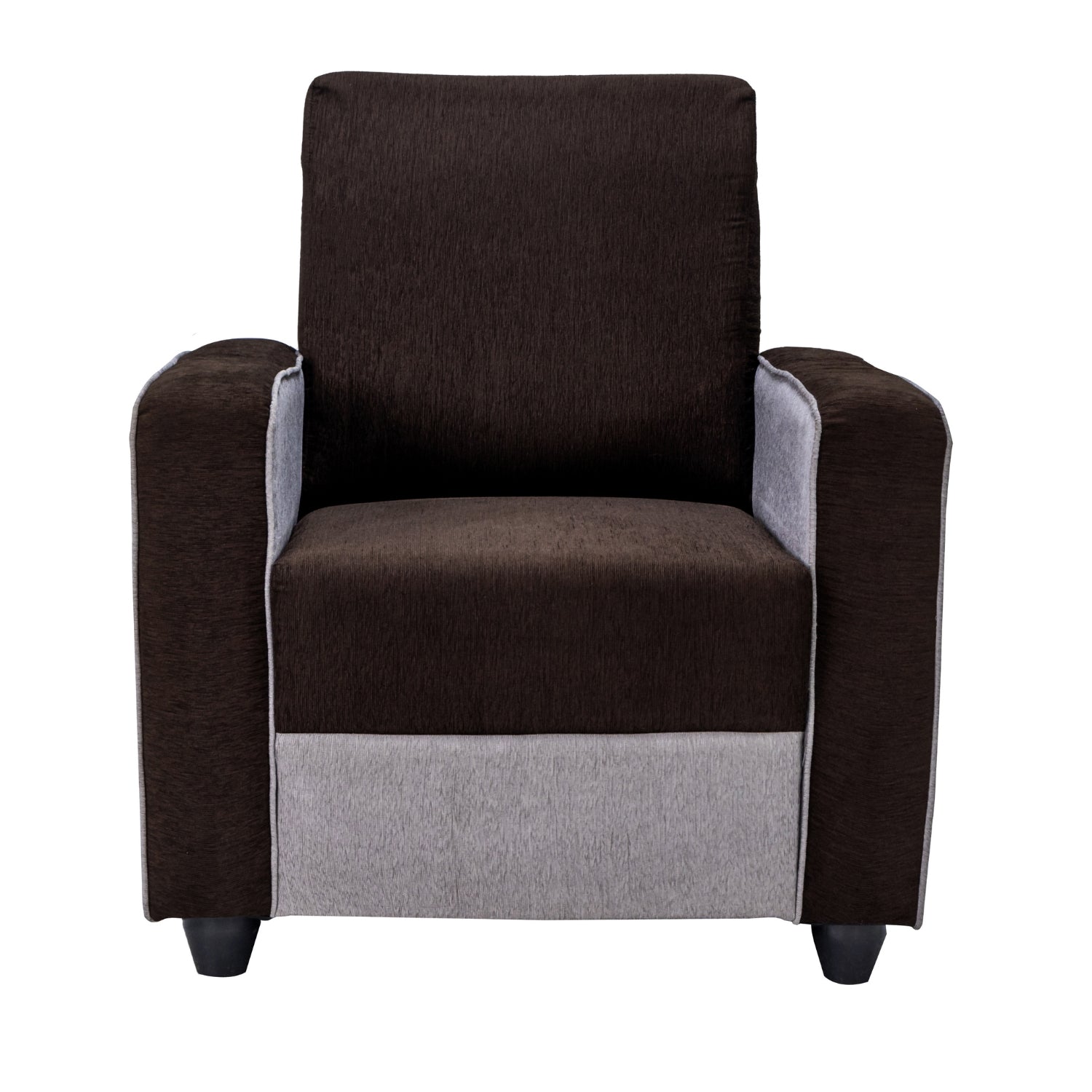 Luxor Pro Elegant Fabric Sofa 1 Seater - Brown and Grey