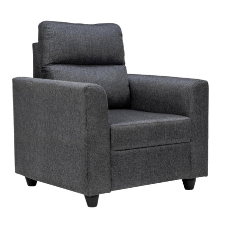 Lyon Classic Pro Comfort Fabric Sofa 1 Seater - Dark Grey